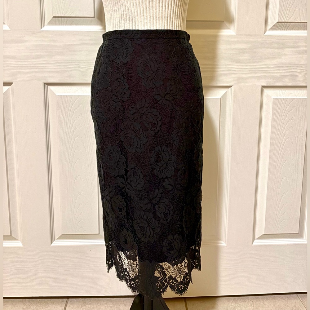 J. Crew black lace skirt